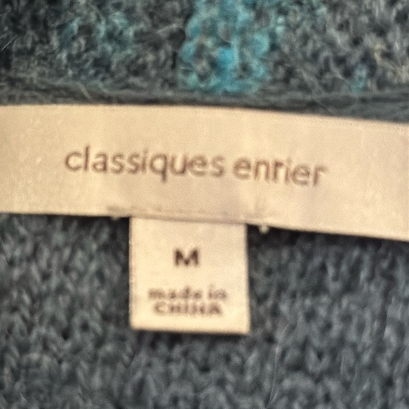 Classiques Entier Blue Double Breasted Wool Blend Knit Jacket or Cardigan Size M - Picture 2 of 12